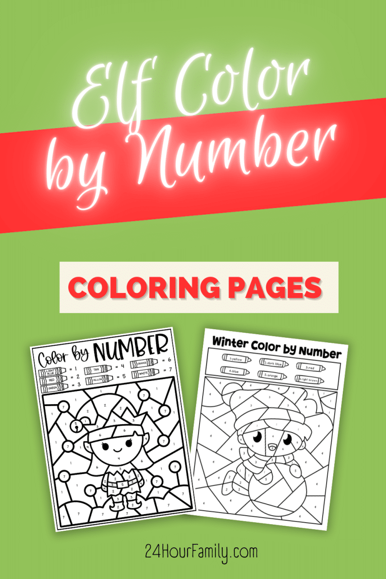 Elf Color by Number Coloring Pages