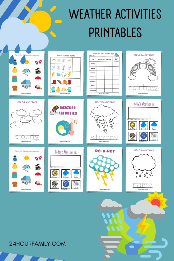 printable weather activities for kindergarten, 1st grade 2nd grade 3rd grade preschoolers