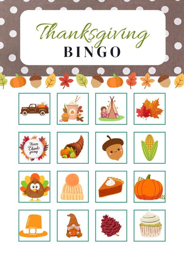 thanksgiving bingo printable free