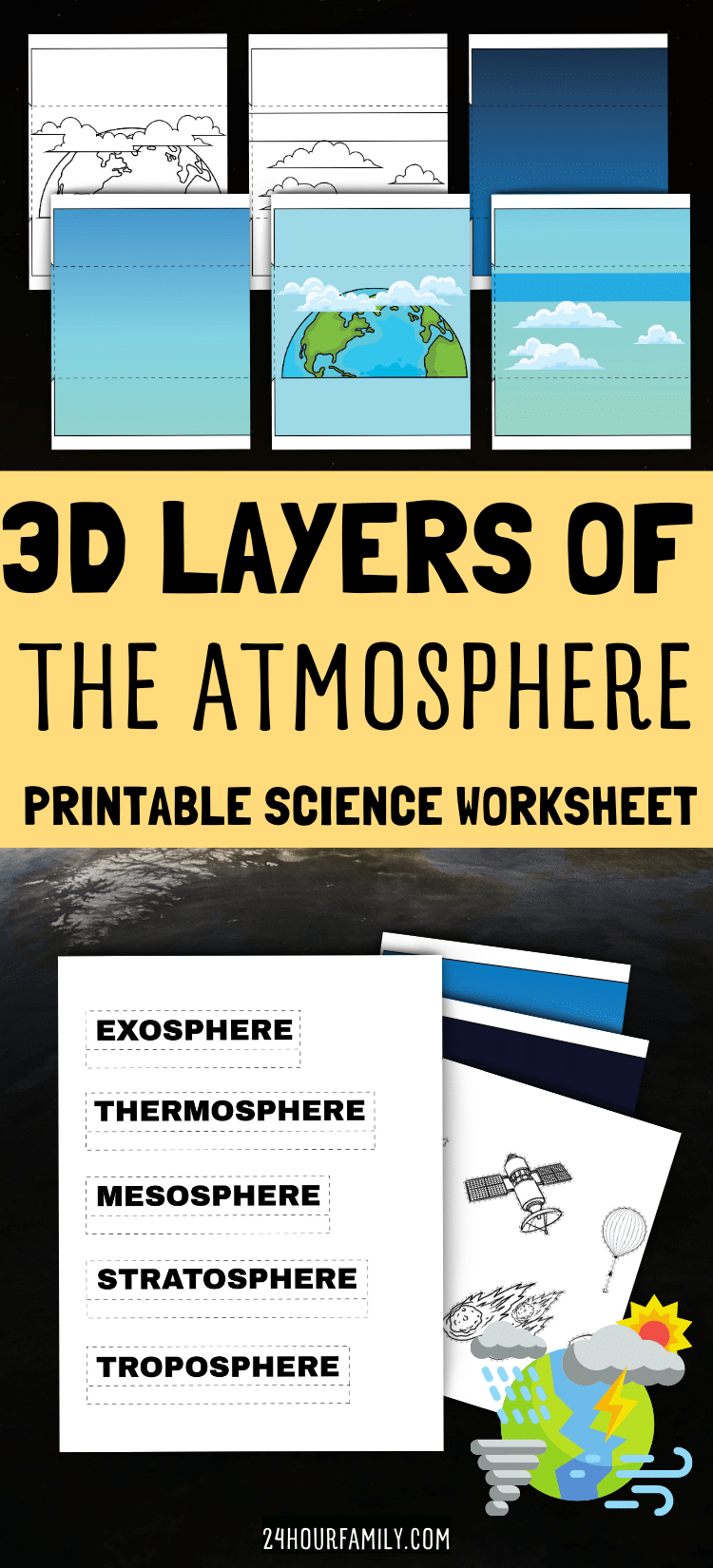 3D Layers of the Atmosphere Worksheet