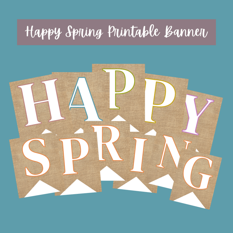 happy spring printable banner