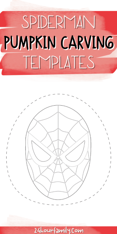 Spiderman Pumpkin Stencil Printable - 24hourfamily.com