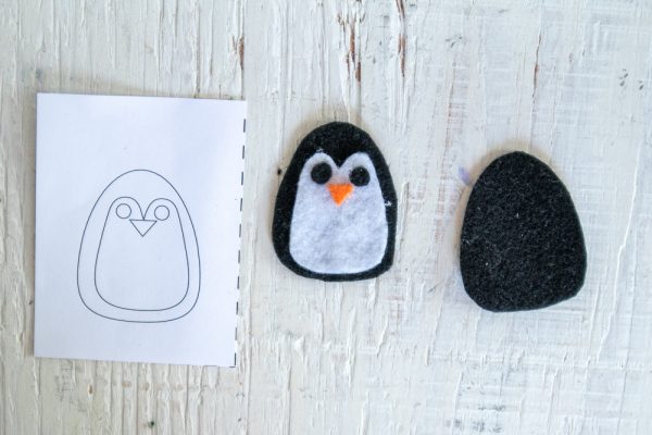 cut the felt using a free penguin template printable