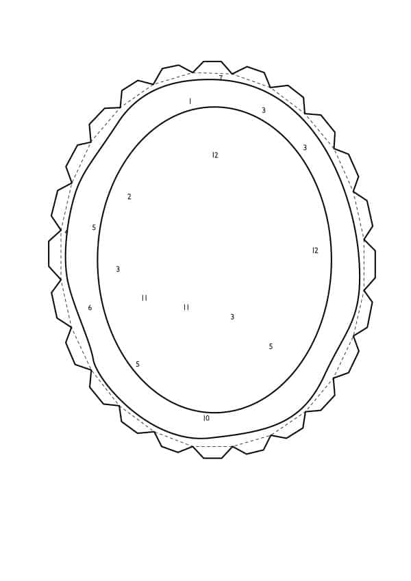 black and white Cut outs with guidelines Printable Animal Cell Diorama 
