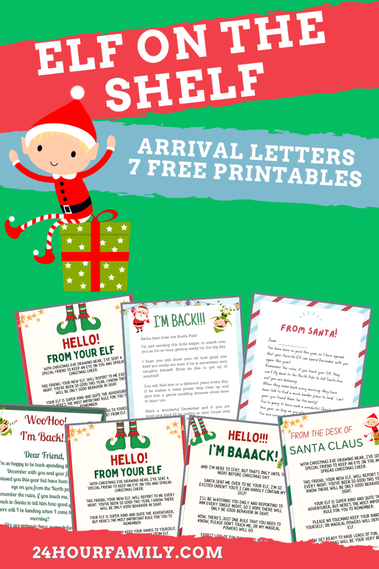 7 Free Printable Elf on the Shelf Arrival Letters - 24hourfamily.com
