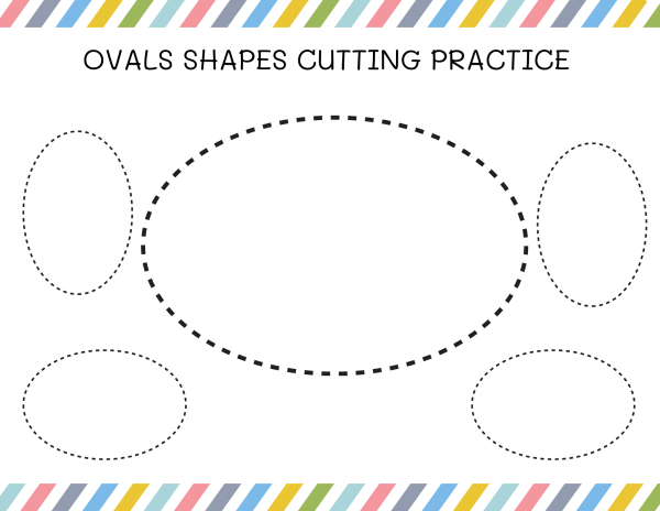 ovals shapes cutting practice printables free pdf