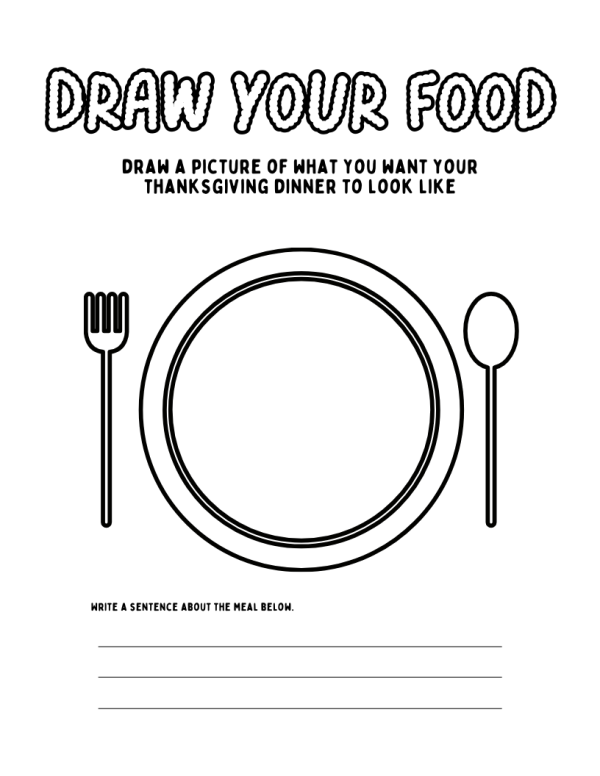 Draw you thanksgiving food draw your thanksgiving plate with food