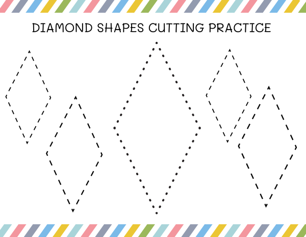 diamond shapes cutting practice printables free pdf