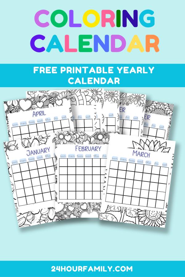 printable yearly calendar free pdf calendar for every month of the year free pdf