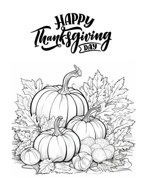 happy thanksgiving day coloring page