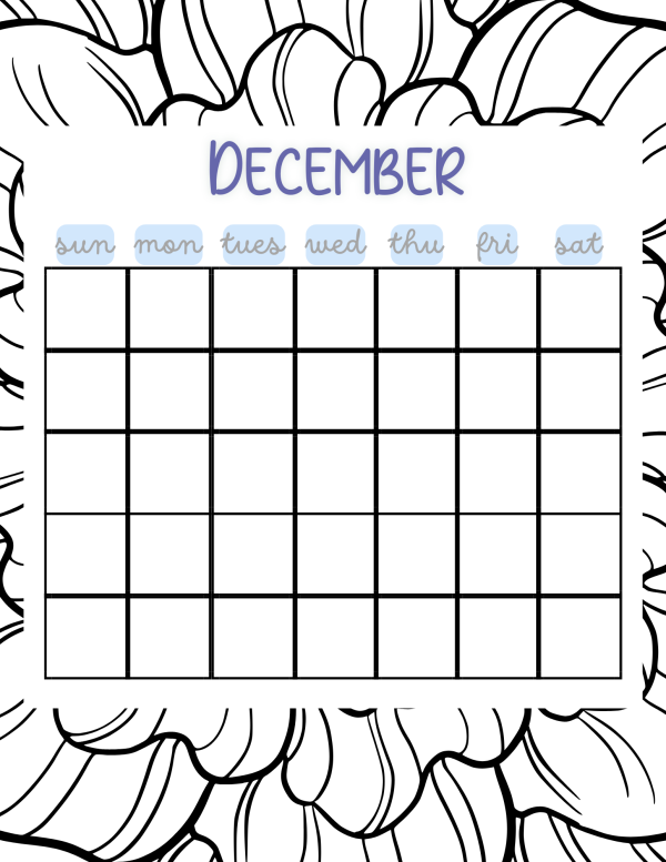 free december coloring calendar free printable