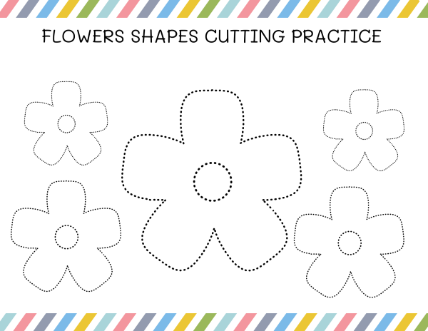 flowers cut outs scissor practice worksheets