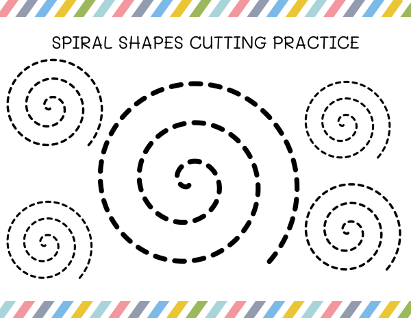 spiral shapes cut out scissor skills free ped printable