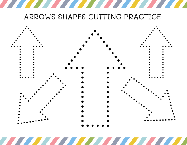 arrows shapes printables cutting sheets