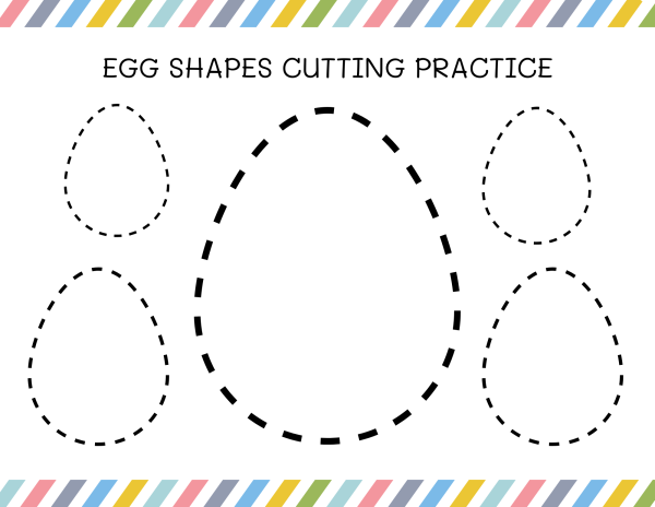 egg shaped cut out printables for preschool kindergarten