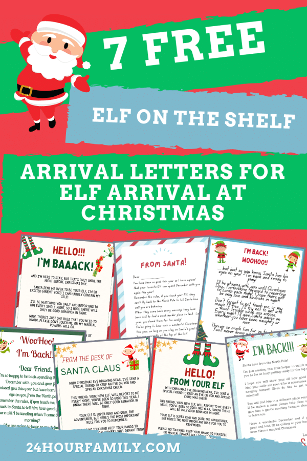 free printable elf on the shelf arrival letters for christmas
