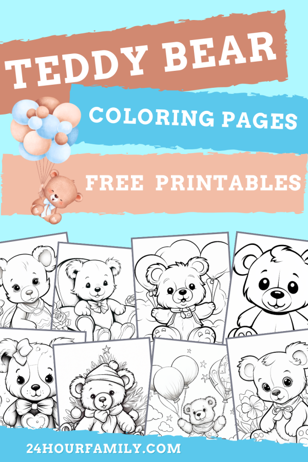 Free printable teddy bear coloring pages