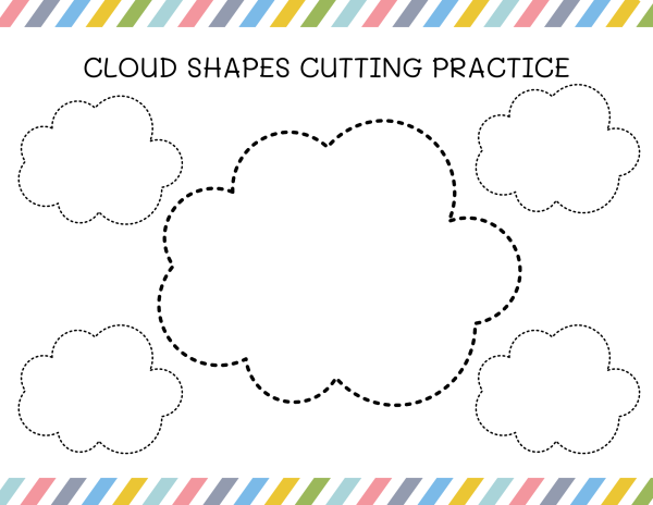 cloud cut outs scissor practice for homeschoolers young learners