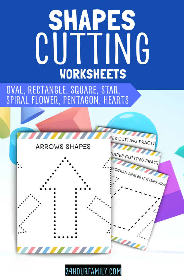 cutting out shapes for preschoolers kindergarten learn your shapes cutting sheet worksheets