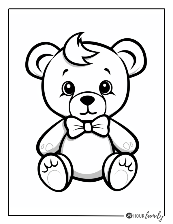 Basic teddy bear coloring pages