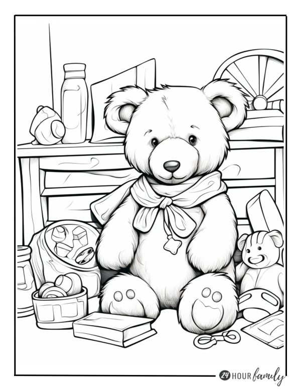 Free printable coloring pages of teddy bears