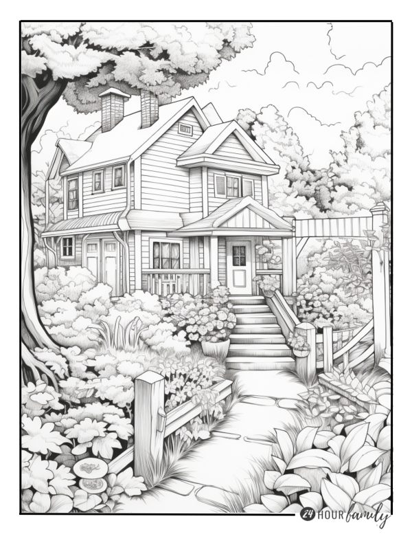 outside house coloring pages