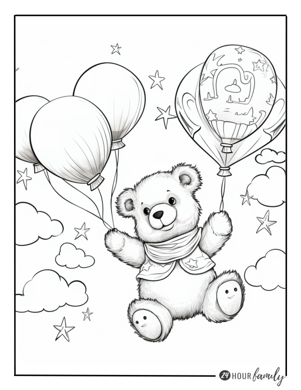 Cute teddy bear coloring pages