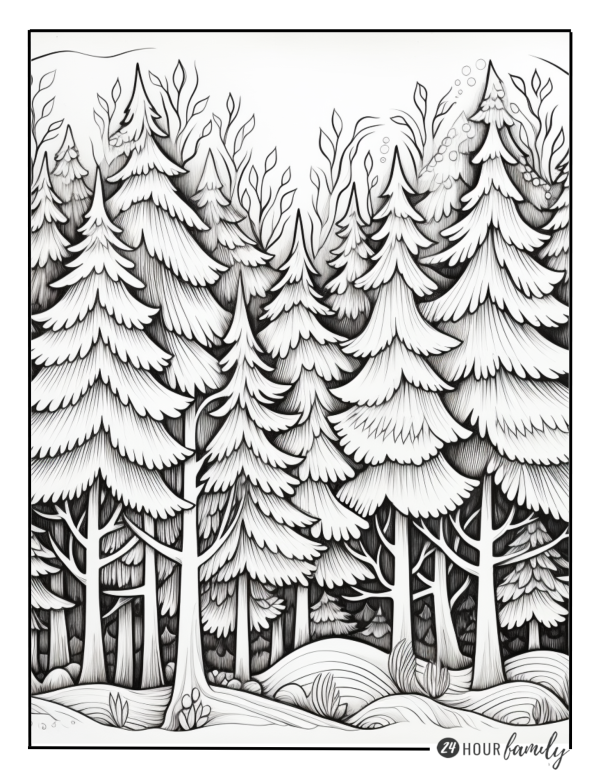 trees coloring page