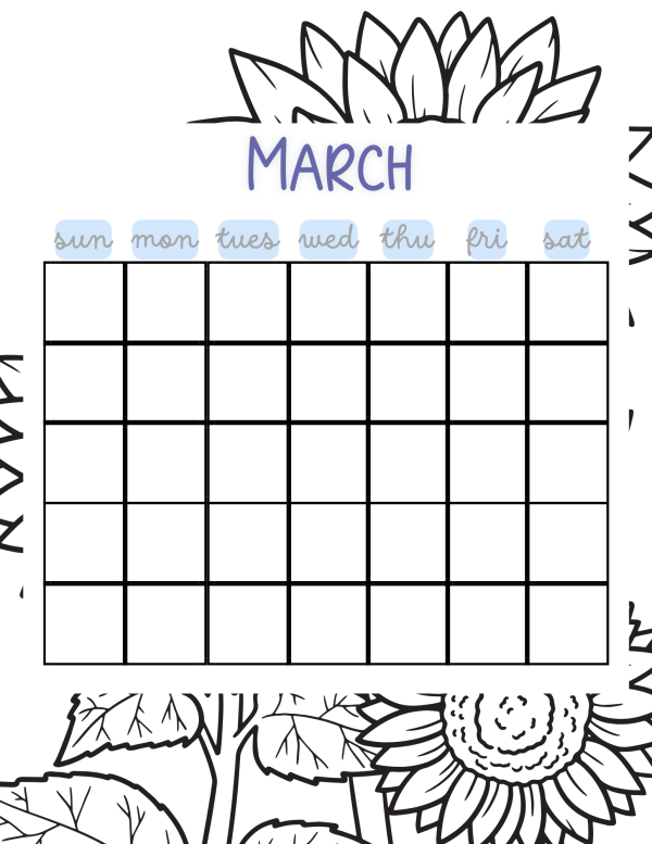 march coloring calendar to print out and color monthly calendar yearly calendar