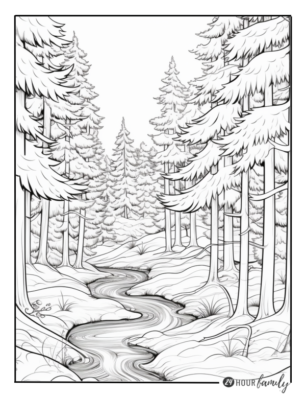 outdoor forest coloring pages