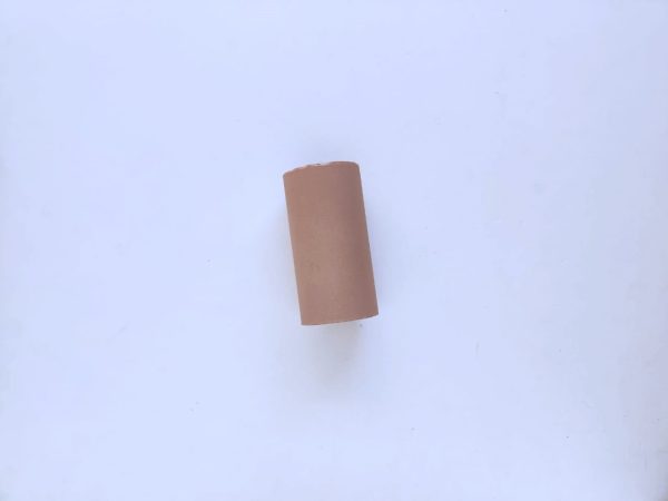 Brown paper roll centered on a white background