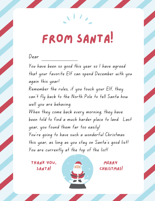 letter from santa at christmas