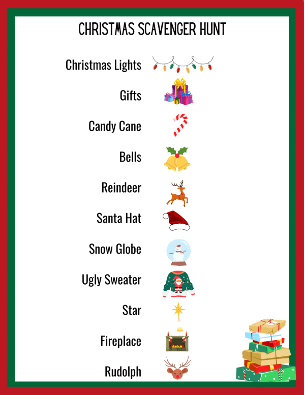 Christmas Scavenger Hunt Printable - 24hourfamily.com