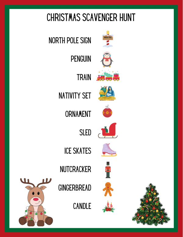 printable christmas scavenger hunt free worksheets