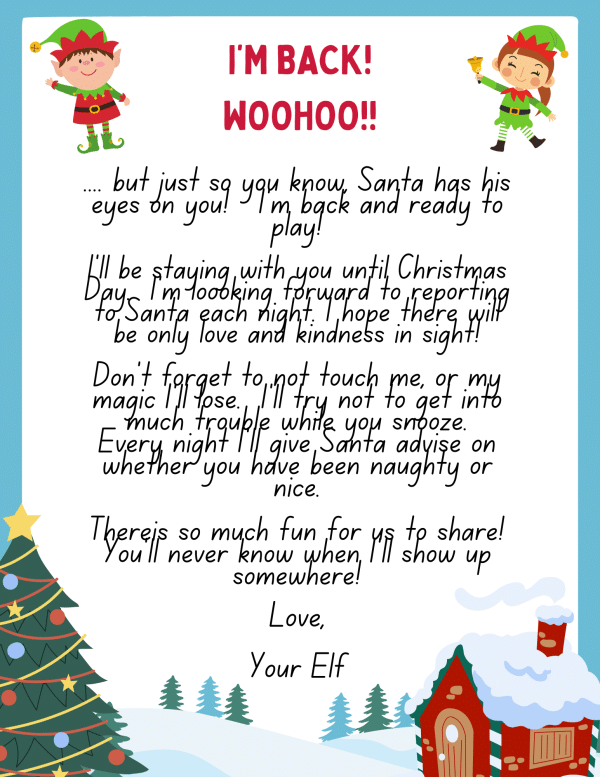 elf on the shelf letters to kids