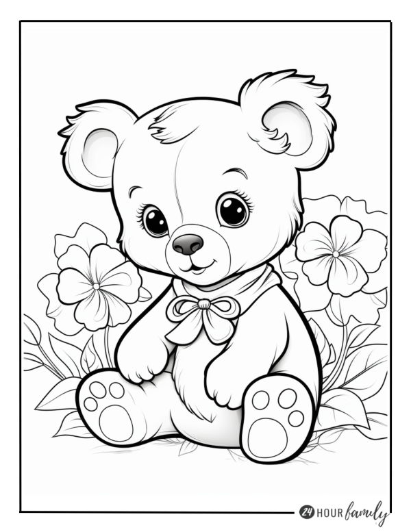 Sitting Teddy Bear Coloring Pages