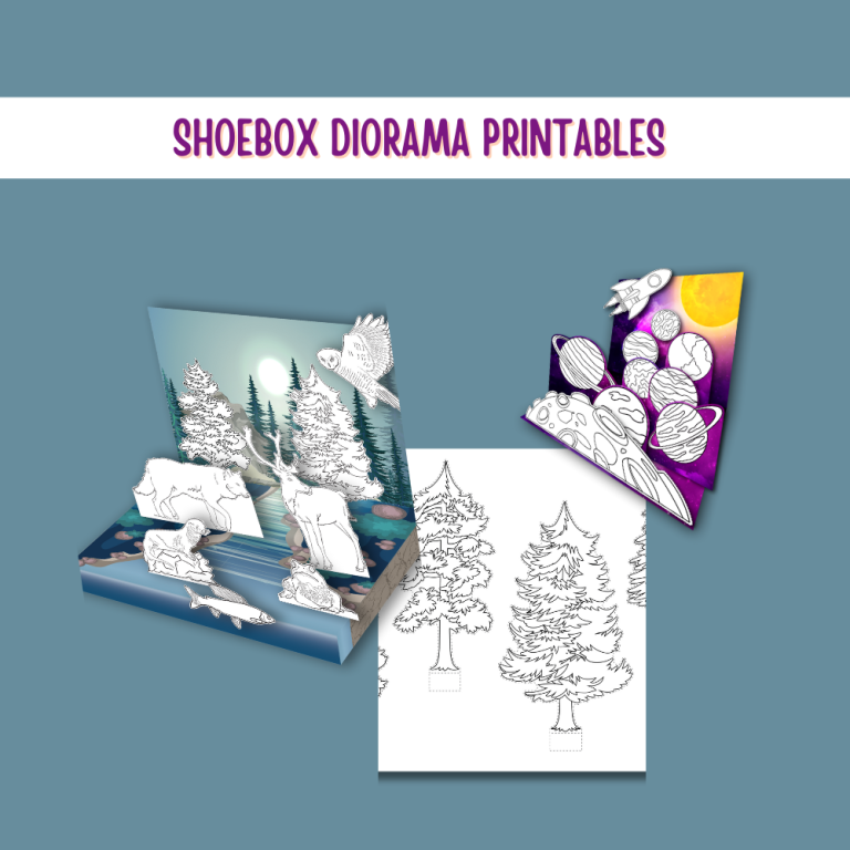 shoebox diorama printables cut outs