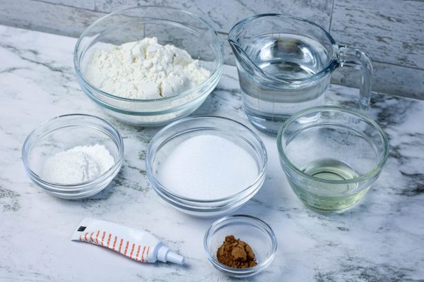 ingredients needed to make homemade diy playdoh
