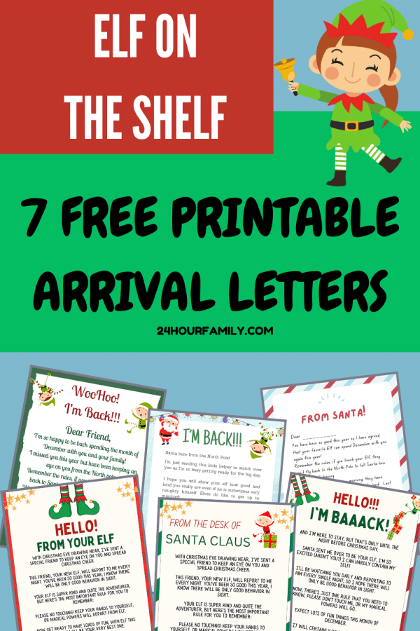 free printable elf on the shelf arrival letters for christmas