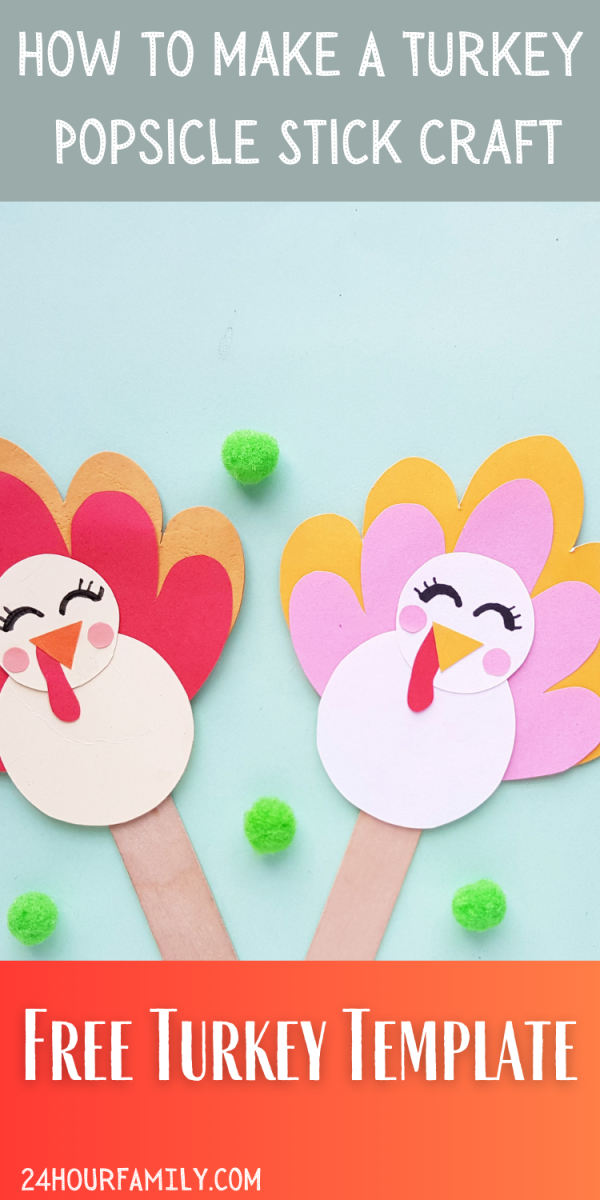 "popsicle stick preschool turkey craft with turkey template craft"