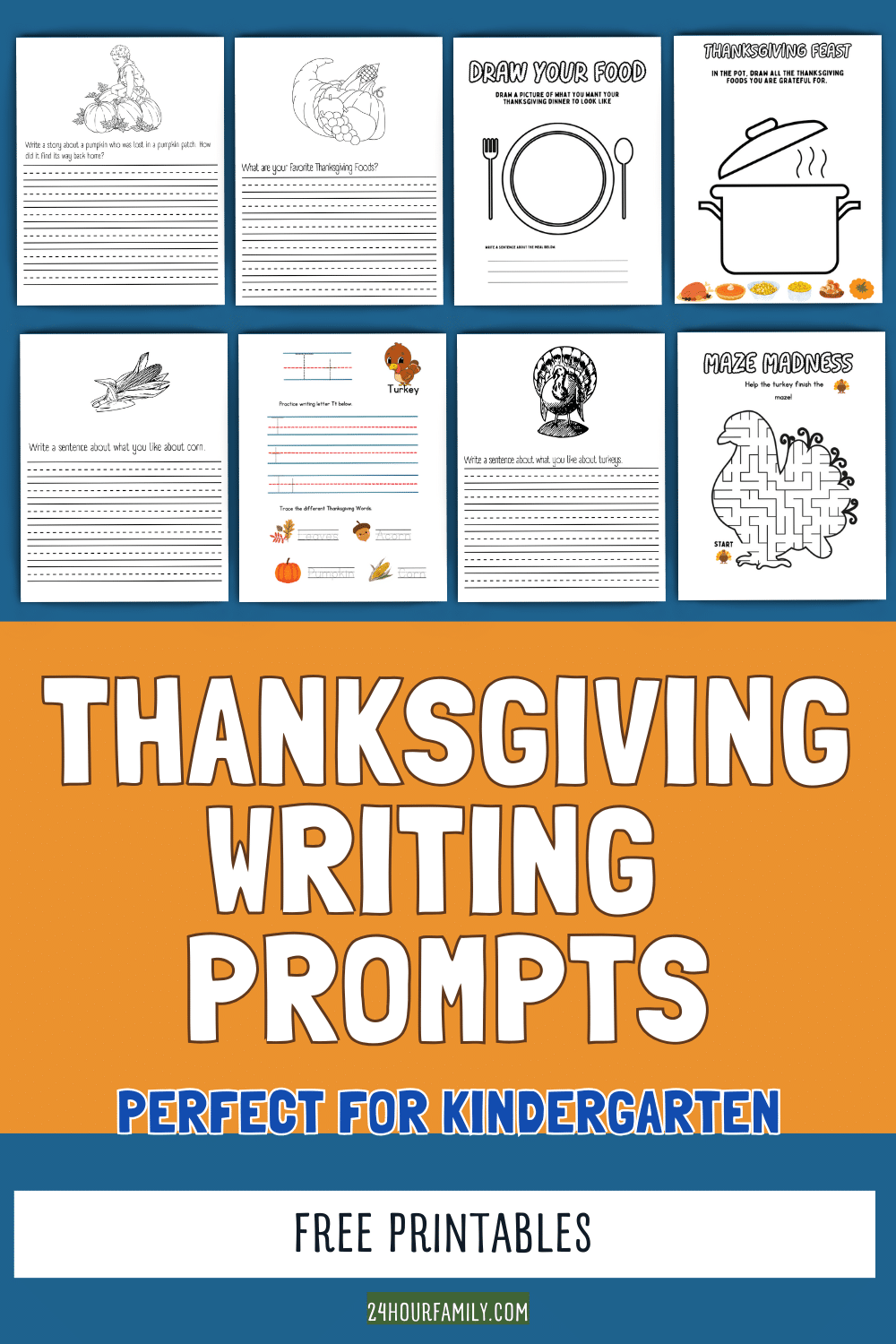 Thanksgiving Writing for Prompts for Kids (Free to Print ...