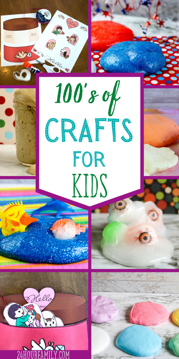 100's of crafts ideas at 24hourfamily.com slime crafts playdough crafts painting ideas