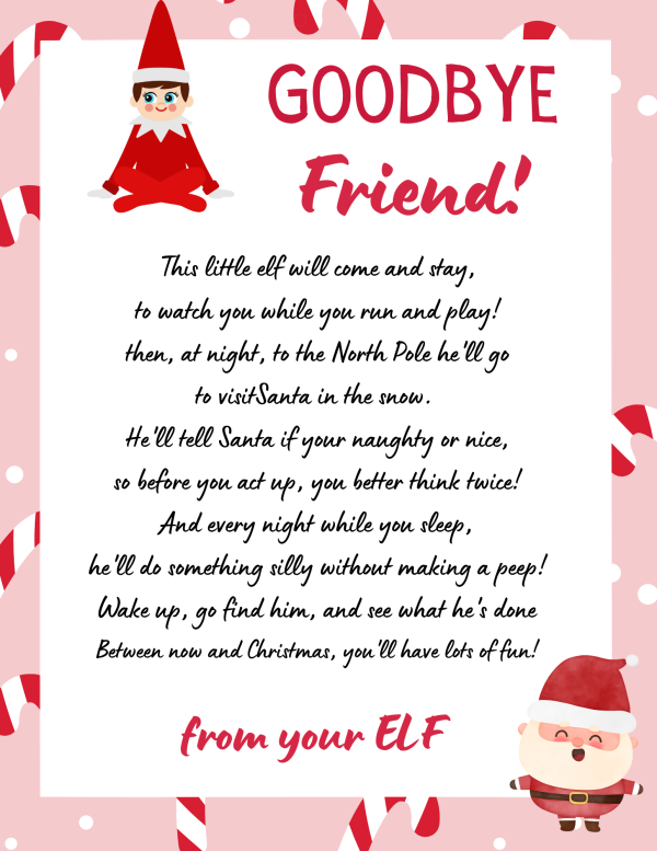 bye dear friend i must go from elf on the shelf christmas eve