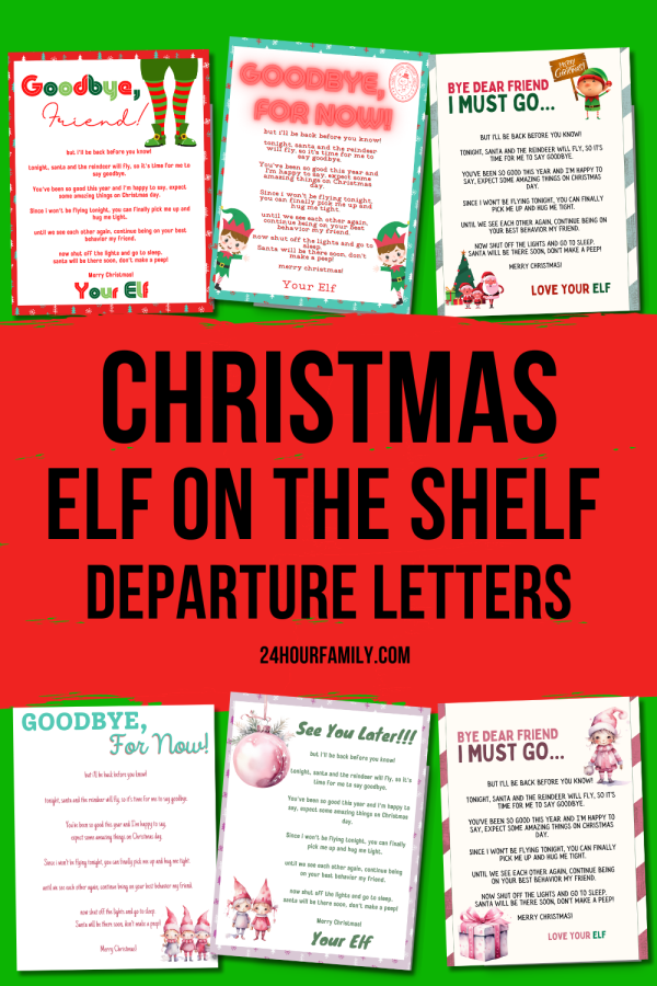christmas elf on the shelf departure letters