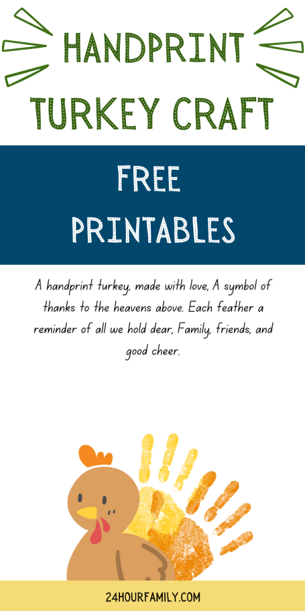 This turkey handprint is a special treat a way to show what makes thanksgiving sweet printable tueky poem