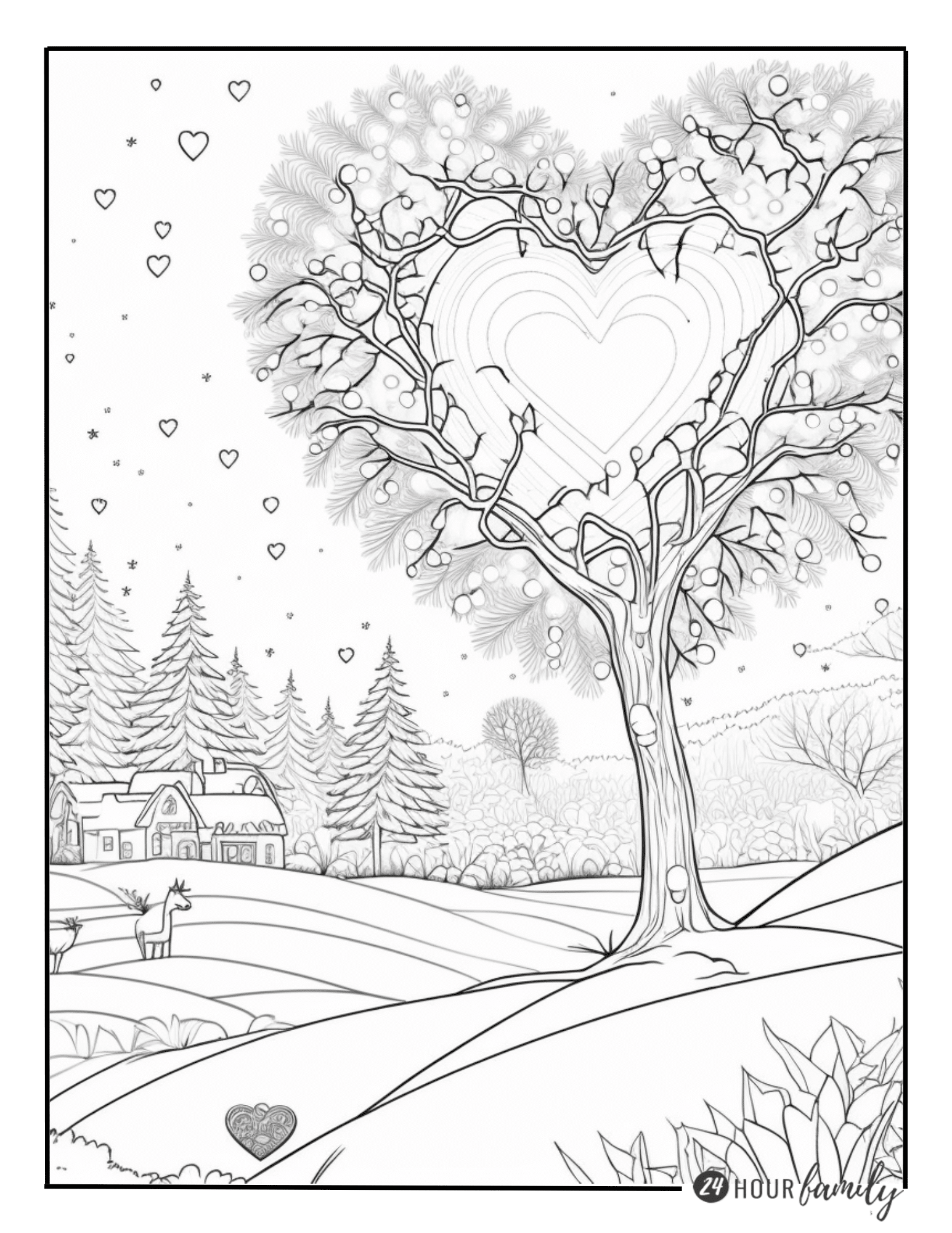 Christmas Heart Coloring Pages