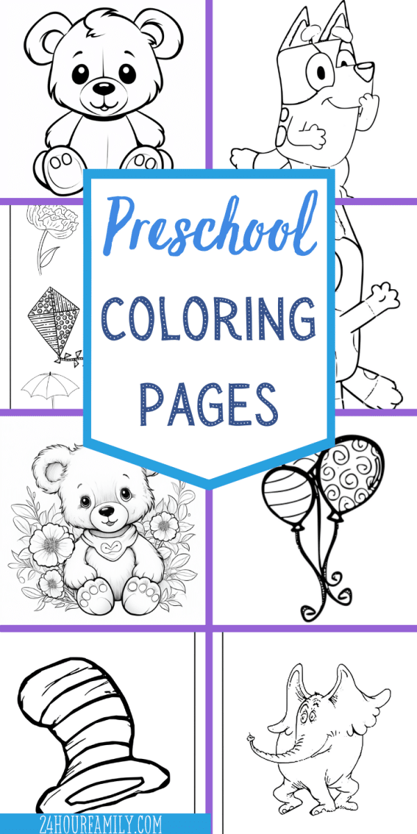preschool coloring pages bear pages to color bluey color pages Seuss pages to color