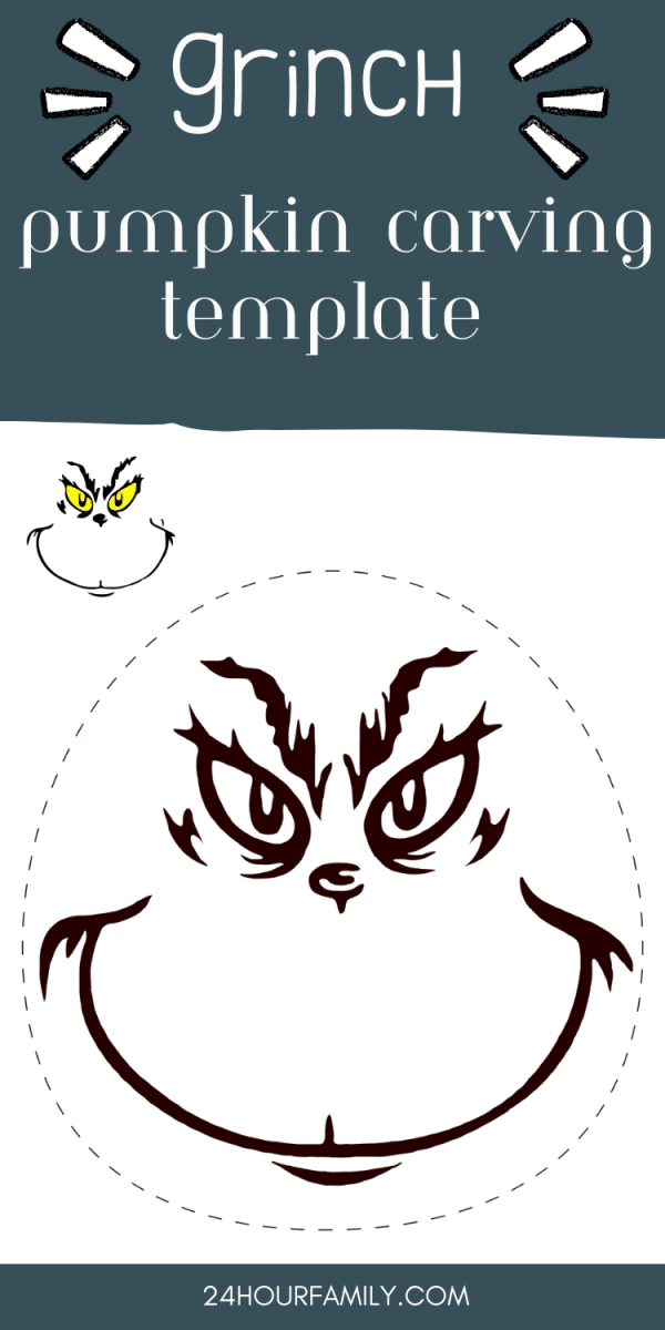 pumpkin carving free printable template grinch face