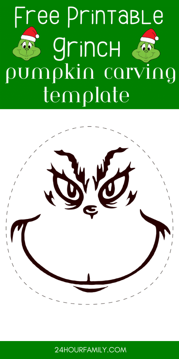 pumpkin carving template grinch face free printable template