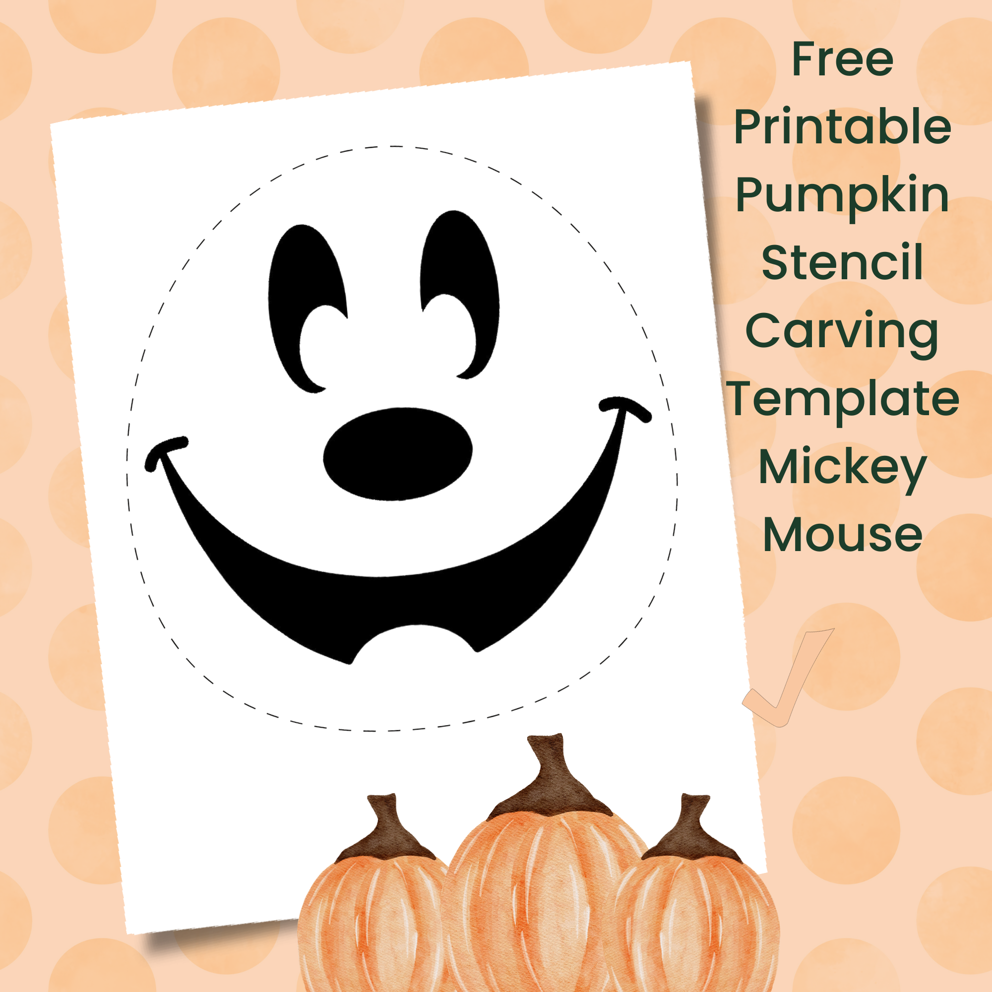 Printable Mickey Mouse Pumpkin (Free Template)